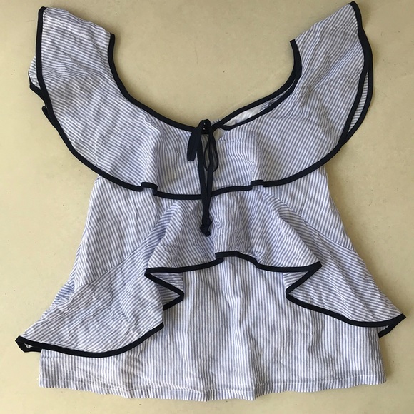 🎉HP J. Crew tipped ruffle top in stripe - Picture 6 of 7